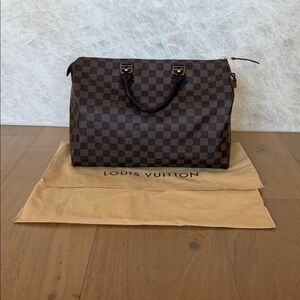 Louis Vuitton Speedy 35, Damier Ebene, Mint Condition with Dust Bag, Lock, Key
